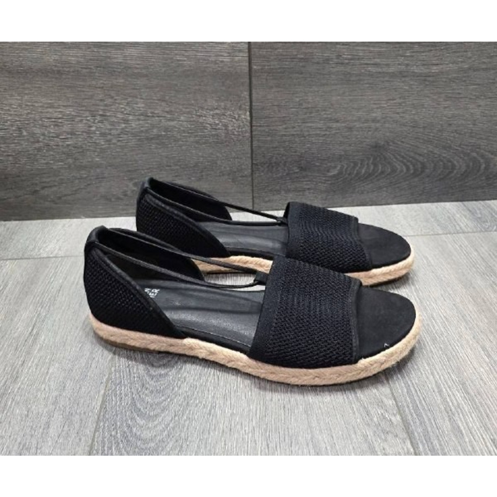 Eileen Fisher mews women’s slip on espadrille sandals Black Sz 8 S000134